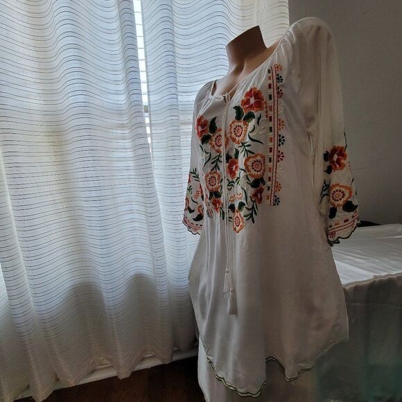 1488 CHIC CONECTION White embroidery Dress Size XL P - Picture 2 of 7